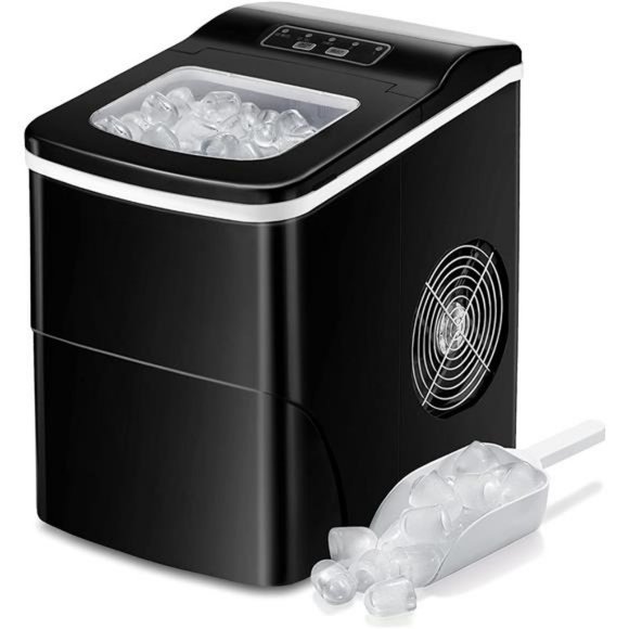 Countertop Ice Maker Machine, Portable Ice Makers with Ice Scoop& Basket (Black) - Picture 1 of 5